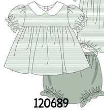 Sage stripe girl bloomer set - ARIA KIDS