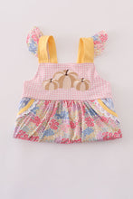 Pink floral pumpkin embroidery ruffle pants set - ARIA KIDS