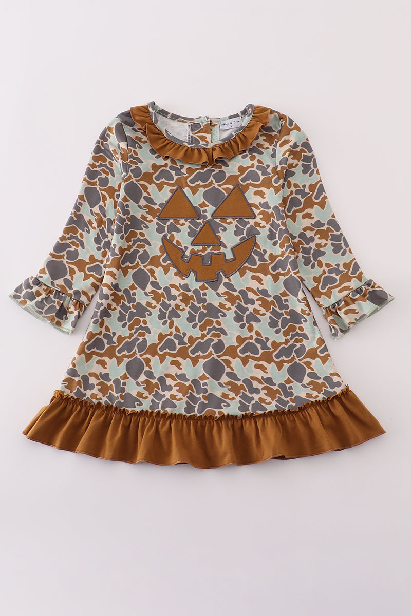 Halloween camouflage applique ruffle dress - ARIA KIDS