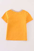Brown plaid turkey french knot boy top - ARIA KIDS