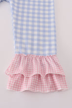 Blue floral pumpkin embroidery ruffle pants set - ARIA KIDS