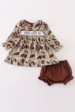 Camouflage jesus loves me embroidery girl bloomer set - ARIA KIDS