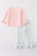 Pink noah's ark embroidery stripe girl set - ARIA KIDS