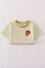Green pinecone embroidery stripe top - ARIA KIDS