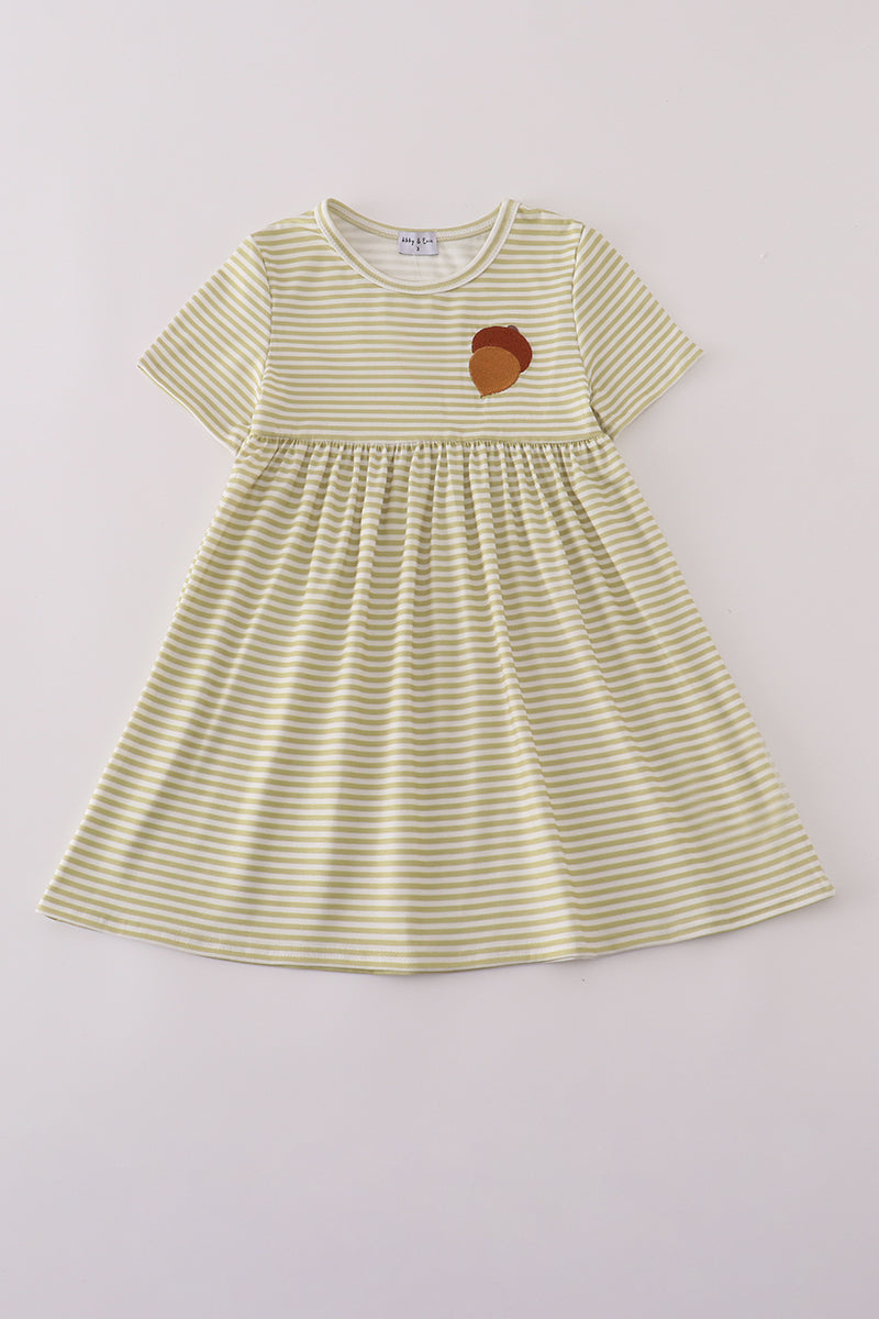 Pinecone embroidery stripe dress - ARIA KIDS