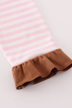 Pink stripe noah's ark animal applique girl set - ARIA KIDS