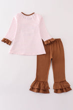 Pink stripe noah's ark animal applique girl set - ARIA KIDS
