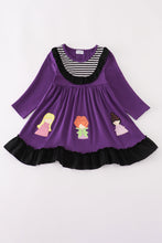 Purple halloween witch applique dress - ARIA KIDS
