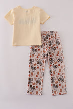 Yellow tractor french knot pants set - ARIA KIDS