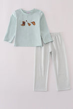 Blue boots embroidery pants set - ARIA KIDS