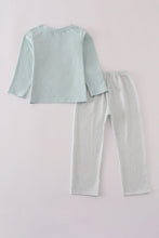Blue boots embroidery pants set - ARIA KIDS