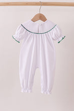 White wreath smocked romper - ARIA KIDS