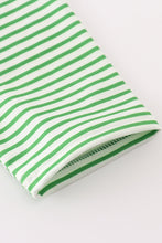 Green stripe christmas gingerbread embroidery boy top - ARIA KIDS