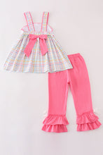 Rainbow pumpkin embroidery plaid girl set - ARIA KIDS