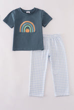 Navy rainbow pumpkin embroidery boy set - ARIA KIDS