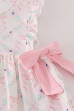 Pink floral bow print ruffle pants set - ARIA KIDS