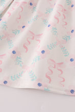 Pink floral bow print ruffle pants set - ARIA KIDS