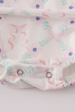Pink floral bow print ruffle bubble - ARIA KIDS