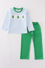 Green christmas tree applique boy pants set - ARIA KIDS