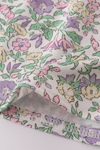 Purple floral print ruffle dress - ARIA KIDS