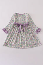 Purple floral print ruffle dress - ARIA KIDS