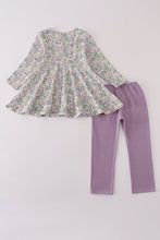 Purple floral print pants set - ARIA KIDS