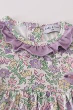 Purple floral print ruffle bloomer set - ARIA KIDS