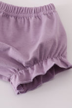 Purple floral print ruffle bloomer set - ARIA KIDS