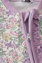 Purple floral print ruffle romper - ARIA KIDS