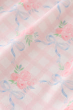 Pink floral print ruffle bow pants set - ARIA KIDS