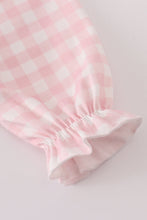 Pink floral print ruffle bow bubble - ARIA KIDS