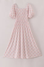 Pink floral print mom dress - ARIA KIDS