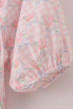 Pink floral print mom dress - ARIA KIDS