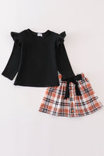 Rust plaid ruffle skirt set - ARIA KIDS