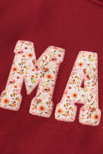 Maroon MAMA&MINI applique fleece mom&me sweatshirt - ARIA KIDS