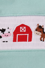 Red farm smocked pants set - ARIA KIDS
