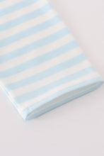 Blue crane applique stripe top - ARIA KIDS