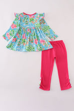 Green floral character applique pants set - ARIA KIDS