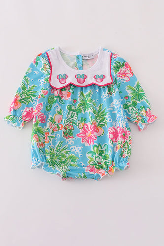 Green floral character applique bubble - ARIA KIDS