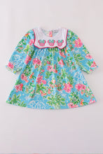 Green floral character applique dress - ARIA KIDS