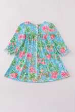 Green floral character applique dress - ARIA KIDS