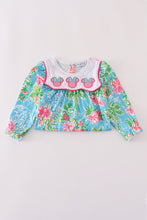 Green floral character applique dress - ARIA KIDS
