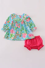Green floral character applique bloomer set - ARIA KIDS