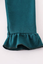 Blue dinosaur embroidery plaid ruffle pants set - ARIA KIDS