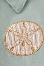Sage sand dollar embroidery boy shirt - ARIA KIDS
