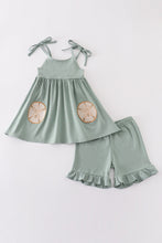 Sage sand dollar embroidery girl set - ARIA KIDS