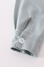 Blue crab embroidery boy button down shirt - ARIA KIDS