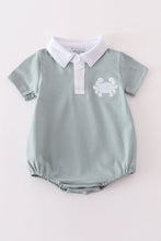 Blue crab embroidery boy bubble - ARIA KIDS