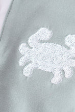 Blue crab embroidery boy bubble - ARIA KIDS