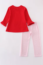 Red valentine's day heart embroidery girl set - ARIA KIDS